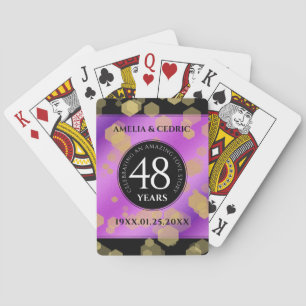 Elegant 48e Amethist Bruiloft Jubileum Pokerkaarten