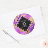 Elegant 48e Amethist Bruiloft Jubileum Ronde Sticker (Envelop)