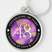 Elegant 48e Amethist Bruiloft Jubileum Sleutelhanger (Voorkant)