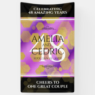 Elegant 48e Amethist Bruiloft Jubileum Spandoek