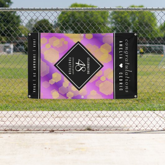 Elegant 48e Amethist Bruiloft Jubileum Spandoek (Insitu)