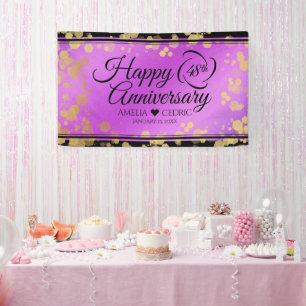 Elegant 48e Amethist Bruiloft Jubileum Spandoek