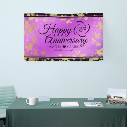 Elegant 48e Amethist Bruiloft Jubileum Spandoek (Beurs)