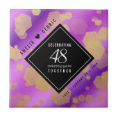 Elegant 48e Amethist Bruiloft Jubileum Tegeltje (Voorkant)
