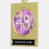 Elegant 48e Amethist Bruiloft Jubileum Verguld Banner Ornament (Links)