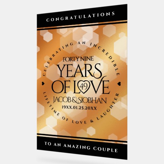 Elegant 49th Copper Wedding Jubileum Acryl Bord (Hoek)