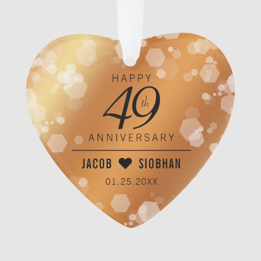 Elegant 49th Copper Wedding Jubileum Acryl Ornament (voorkant)