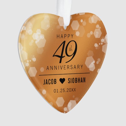 Elegant 49th Copper Wedding Jubileum Acryl Ornament (voorkant)