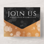 Elegant 49th Copper Wedding Jubileum All In One Uitnodiging (Achterkant)