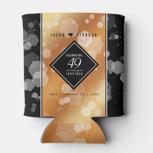 Elegant 49th Copper Wedding Jubileum Blikjeskoeler (Achterkant)