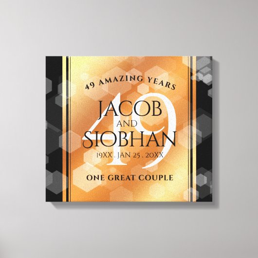 Elegant 49th Copper Wedding Jubileum Canvas Afdruk (Voorkant)