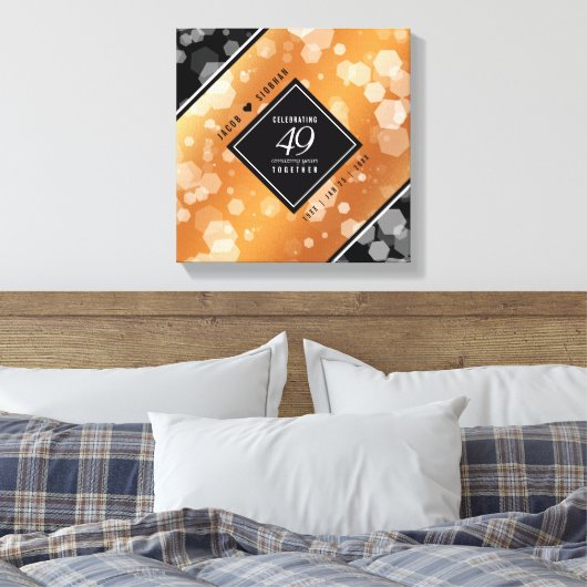 Elegant 49th Copper Wedding Jubileum Canvas Afdruk (Insitu (Slaapkamer))