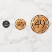 Elegant 49th Copper Wedding Jubileum Confetti (Voorkanten)