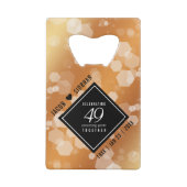 Elegant 49th Copper Wedding Jubileum Creditkaart Flessenopener (Achterkant)