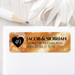 Elegant 49th Copper Wedding Jubileum Etiket