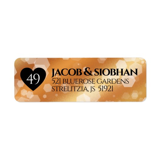 Elegant 49th Copper Wedding Jubileum Etiket (Voorkant)