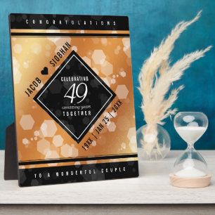 Elegant 49th Copper Wedding Jubileum Fotoplaat