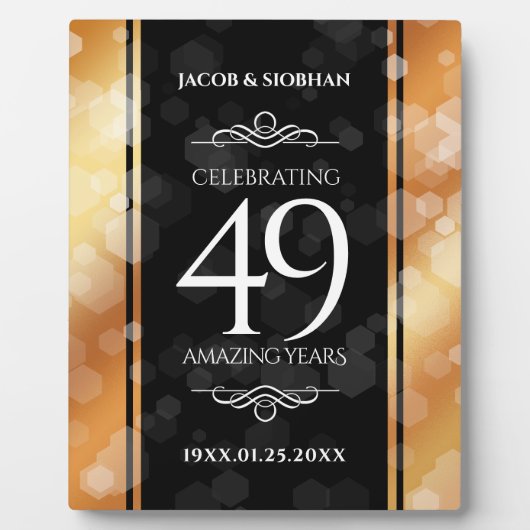 Elegant 49th Copper Wedding Jubileum Fotoplaat (Voorkant)