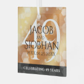 Elegant 49th Copper Wedding Jubileum Glas Ornament (Voorkant links)