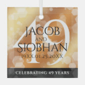 Elegant 49th Copper Wedding Jubileum Glas Ornament (Voorkant)