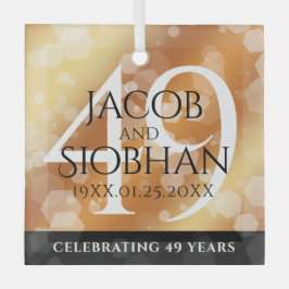 Elegant 49th Copper Wedding Jubileum Glas Ornament