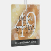 Elegant 49th Copper Wedding Jubileum Glas Ornament (Voorkant Rechts)