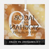 Elegant 49th Copper Wedding Jubileum Glas Ornament (Achterkant)