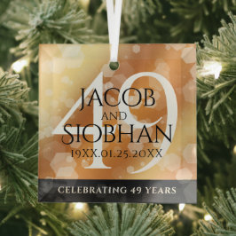 Elegant 49th Copper Wedding Jubileum Glas Ornament