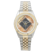 Elegant 49th Copper Wedding Jubileum Horloge (Voorkant)