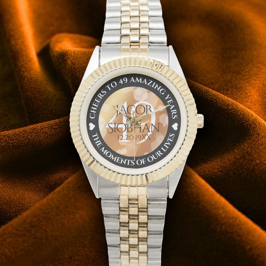 Elegant 49th Copper Wedding Jubileum Horloge