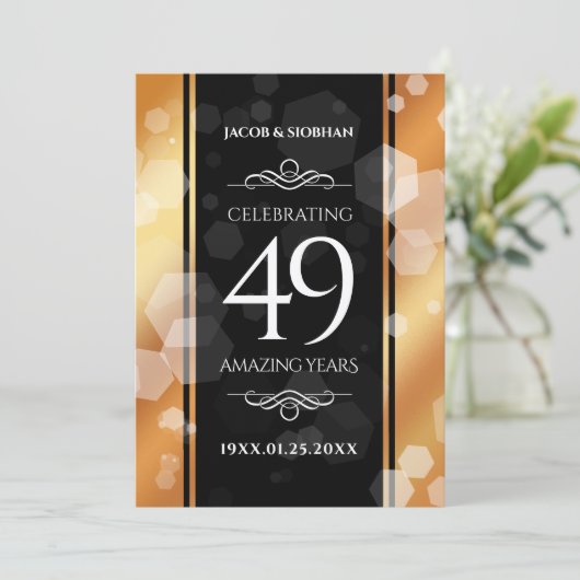 Elegant 49th Copper Wedding Jubileum Kaart (Staand voorkant)