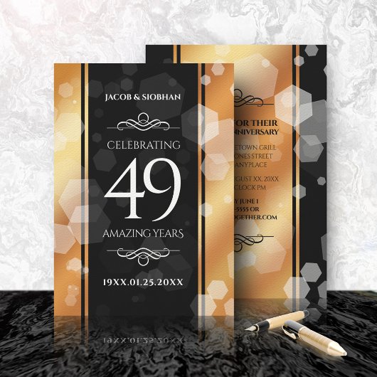 Elegant 49th Copper Wedding Jubileum Kaart