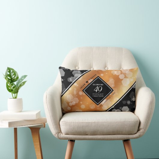 Elegant 49th Copper Wedding Jubileum Kussen (Stoel)