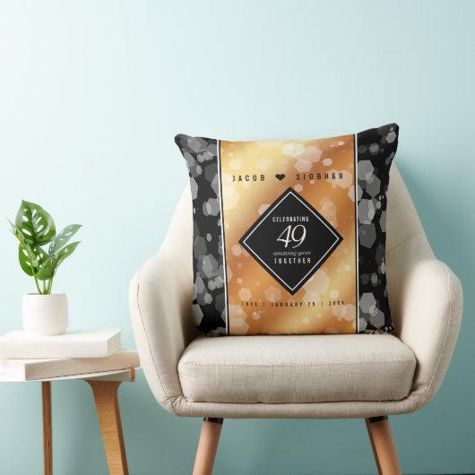 Elegant 49th Copper Wedding Jubileum Kussen (Stoel)