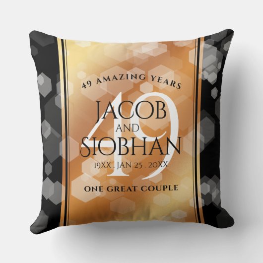 Elegant 49th Copper Wedding Jubileum Kussen (Achterkant)