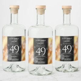 Elegant 49th Copper Wedding Jubileum Likeurfles Etiket