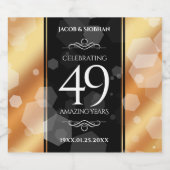 Elegant 49th Copper Wedding Jubileum Likeurfles Etiket (Enkel label)