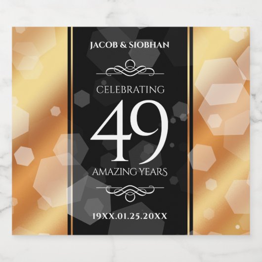 Elegant 49th Copper Wedding Jubileum Likeurfles Etiket (Enkel label)