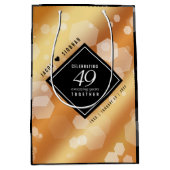 Elegant 49th Copper Wedding Jubileum Medium Cadeauzakje (Voorkant)