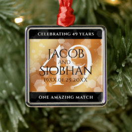 Elegant 49th Copper Wedding Jubileum Metalen Ornament