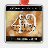 Elegant 49th Copper Wedding Jubileum Metalen Ornament (Voorkant)