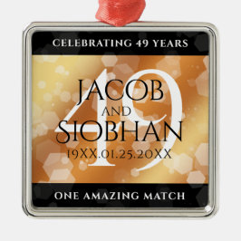 Elegant 49th Copper Wedding Jubileum Metalen Ornament