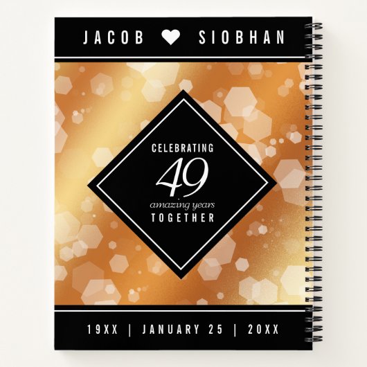 Elegant 49th Copper Wedding Jubileum Notitieboek (Achterkant)