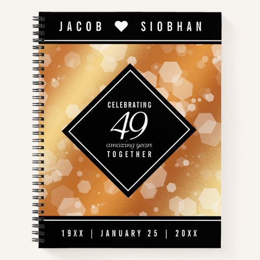 Elegant 49th Copper Wedding Jubileum Notitieboek (Voorkant)