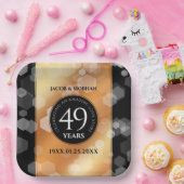 Elegant 49th Copper Wedding Jubileum Papieren Bordje (Feest)