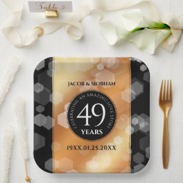 Elegant 49th Copper Wedding Jubileum Papieren Bordje