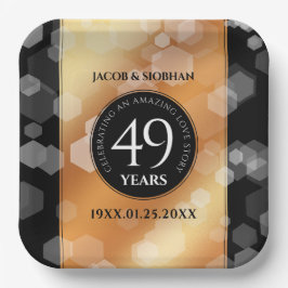 Elegant 49th Copper Wedding Jubileum Papieren Bordje