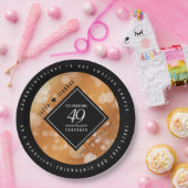 Elegant 49th Copper Wedding Jubileum Papieren Bordje (Feest)