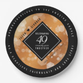 Elegant 49th Copper Wedding Jubileum Papieren Bordje (Voorkant)