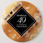 Elegant 49th Copper Wedding Jubileum Ronde Button 6,0 Cm (Voorkant)